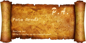 Pete Arnó névjegykártya